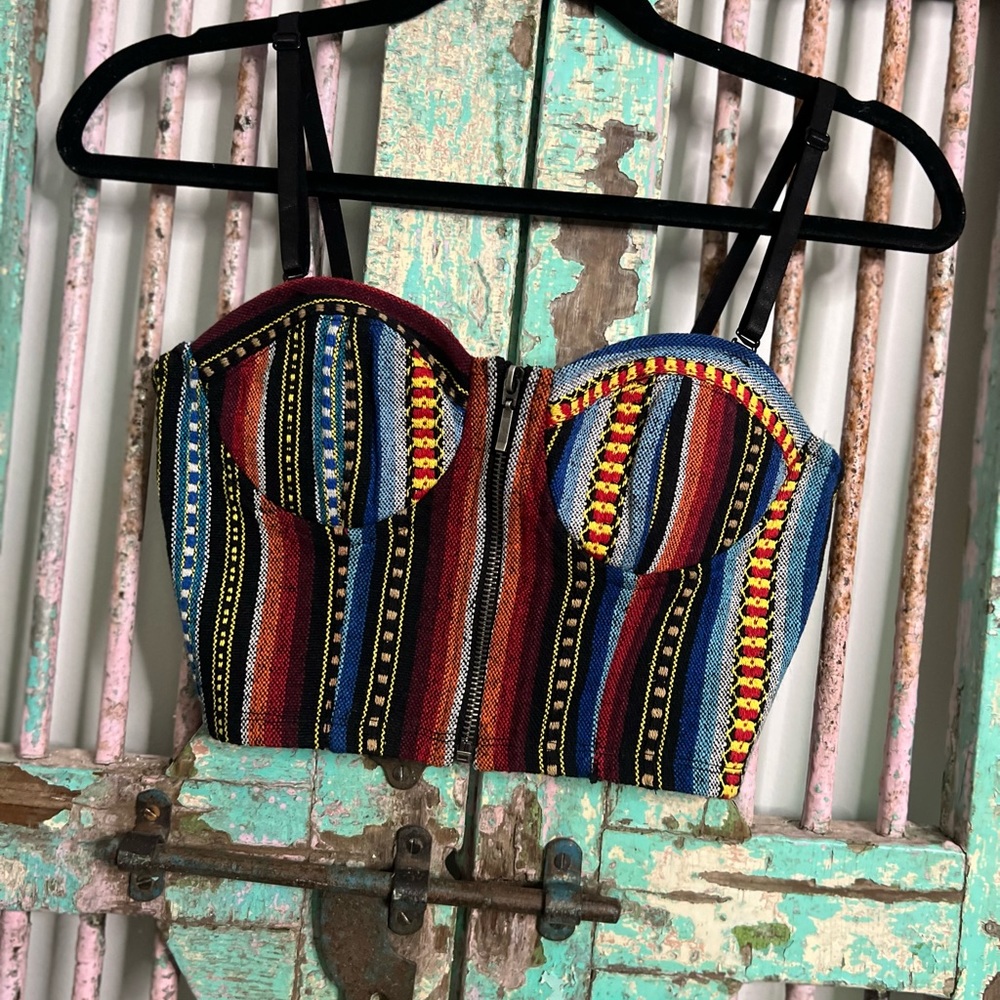 Aztec Print Crop Top